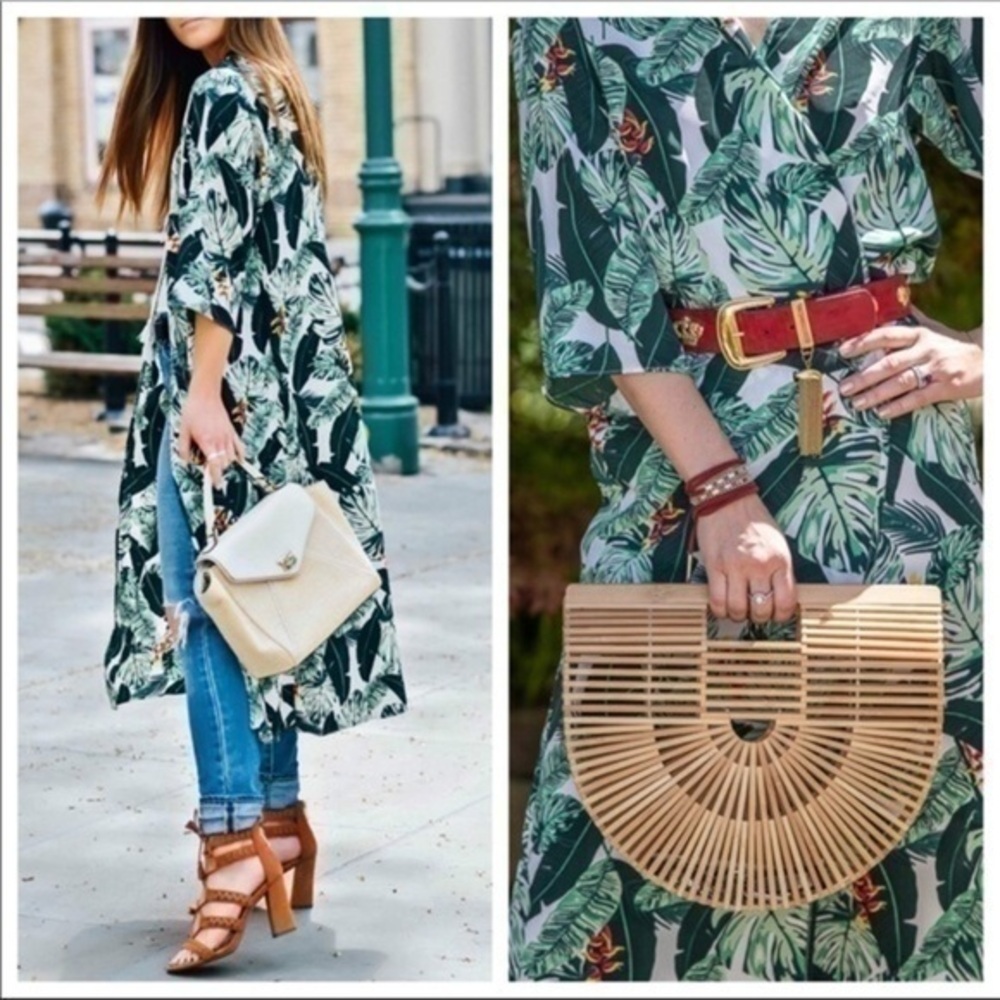 Rachel Zoe Palm Print Duster Coverup NWT
